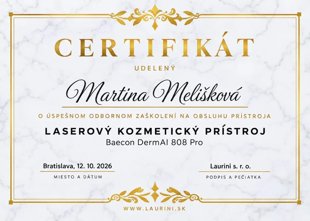 Certifikát: Baecon DermAI 808 Pro