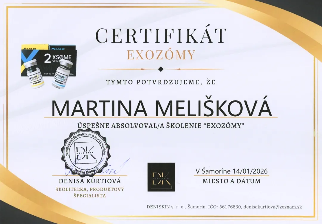 Certifikát – Exozómy
