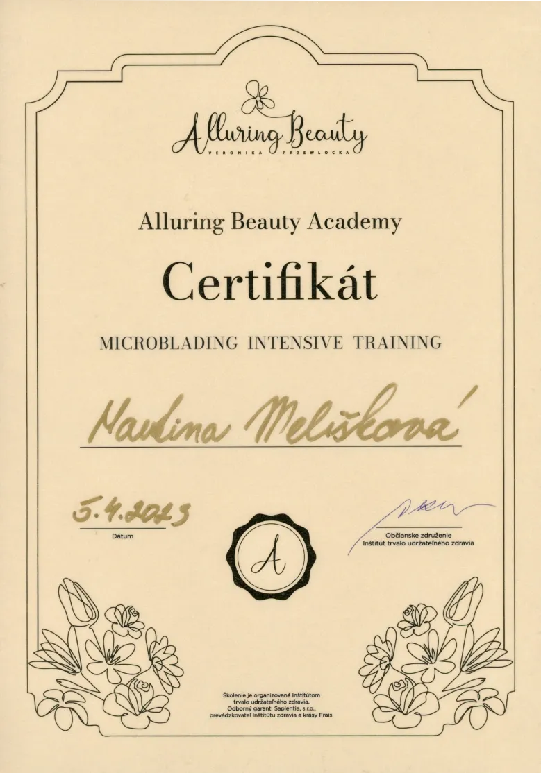 Certifikát – Microblading