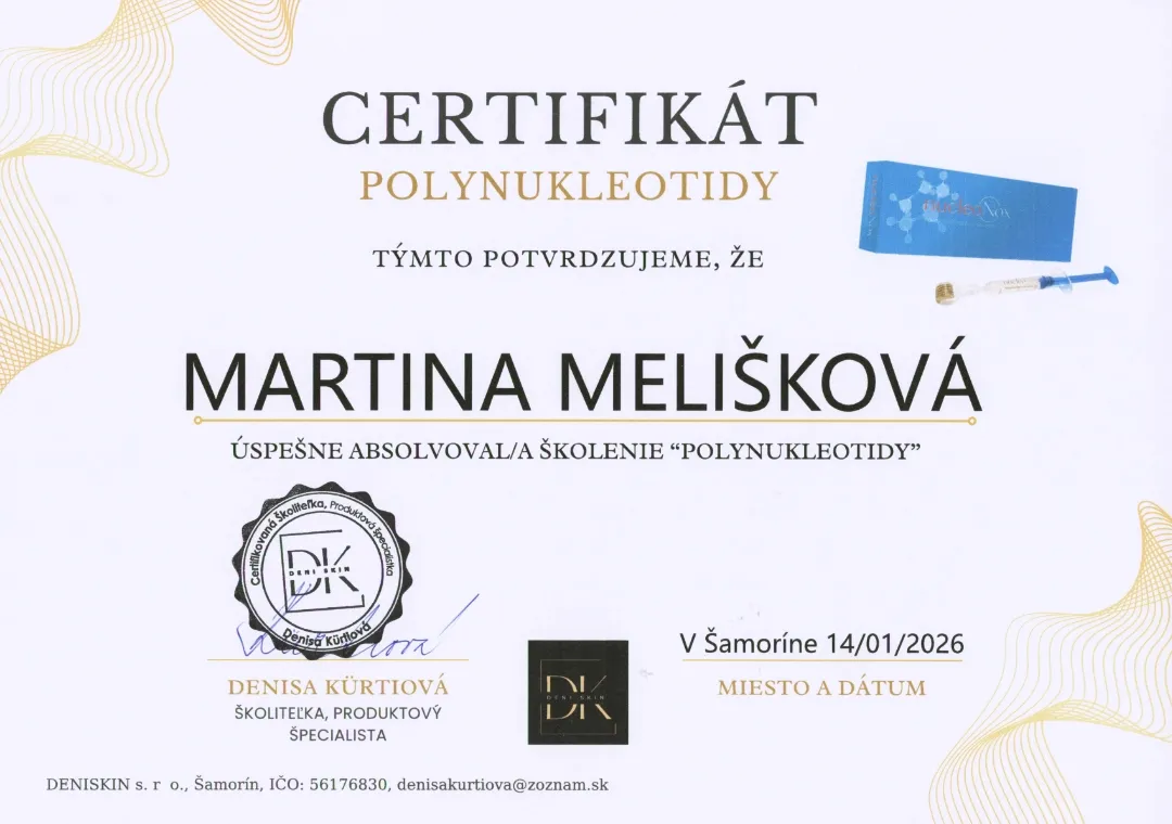 Certifikát – Polynukleotidy